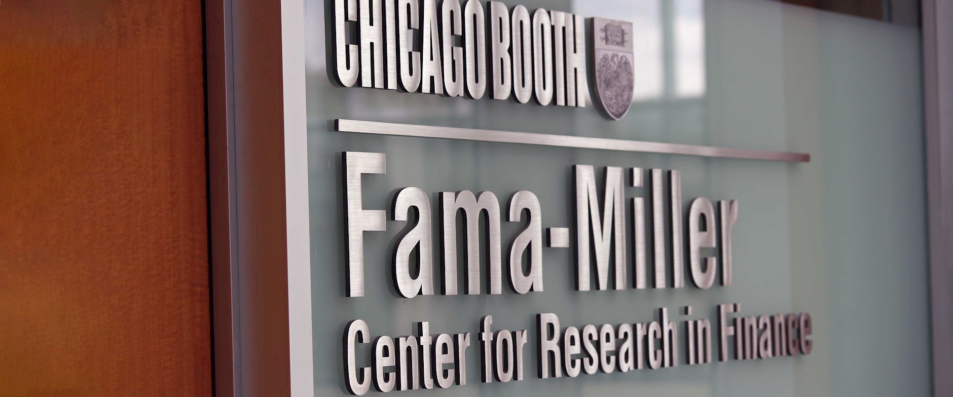 Entrance sign of the Fama-Miller Center for Research in Finance