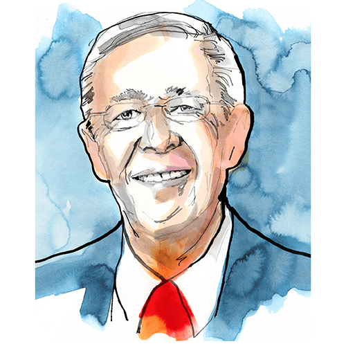 Ink and water color image of Harry L. Davis